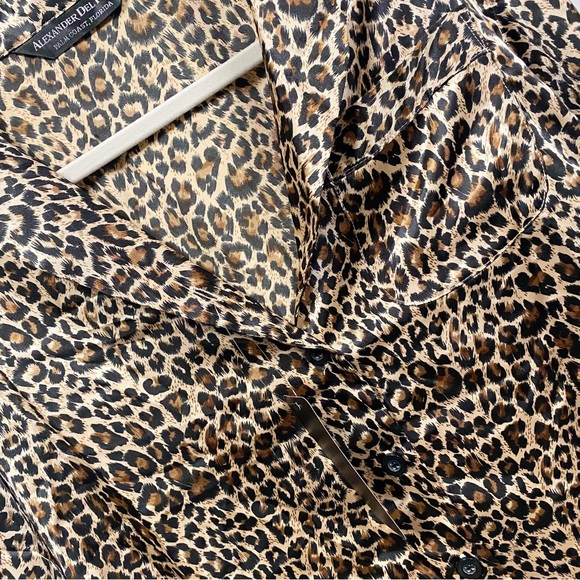 Alexander Del Rossa Satin Leopard Print Pajama Set NWT - Picture 4 of 11